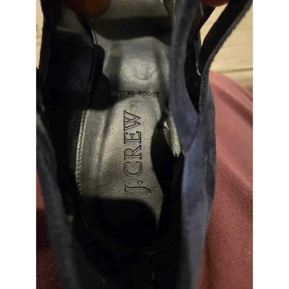 J. Crew Women's Strappy Suede Heels Peep Toe Blue Size 9.5 Made in Italy